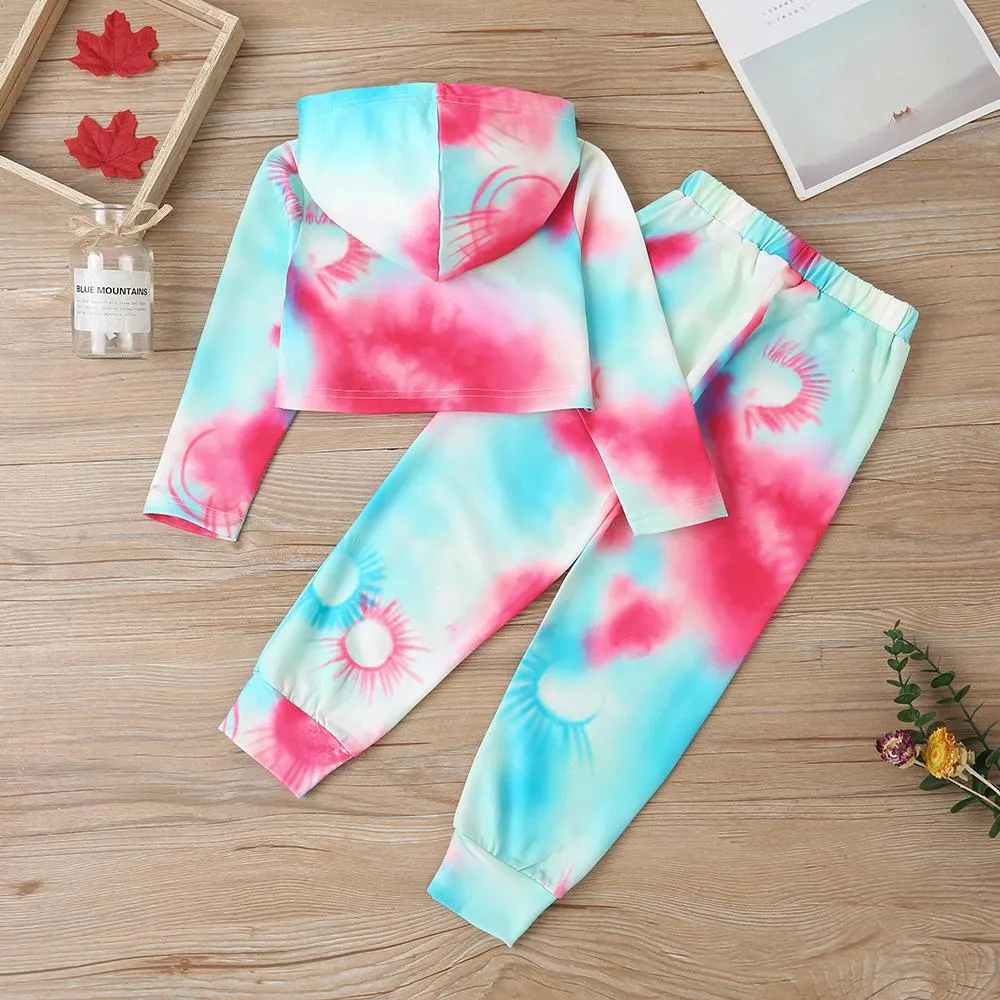 Girls Long Sleeve Tie Hooded Long Sleeve T-shirt & Pants Buy Childrens Clothes Wholesale