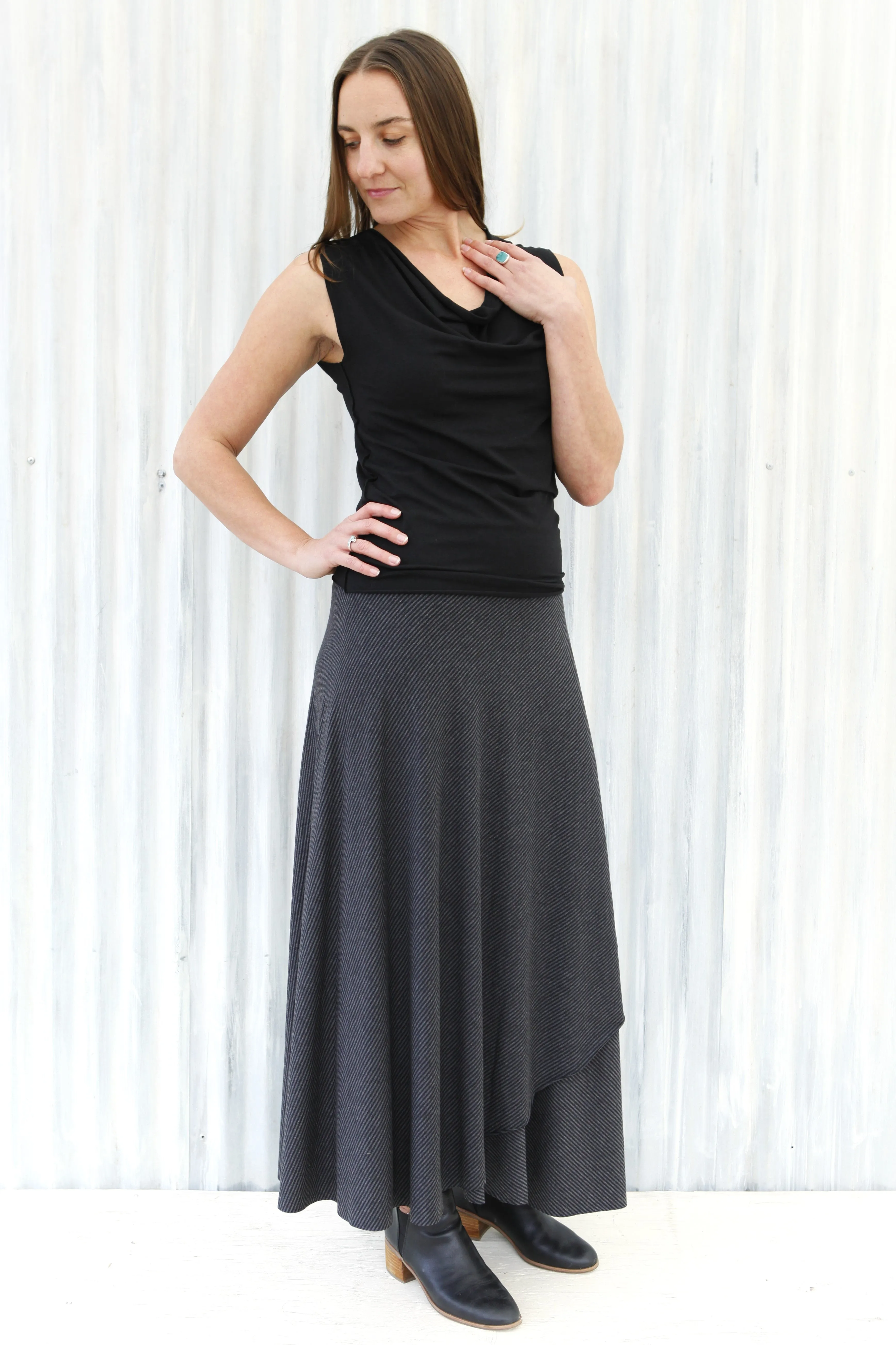 Granite Stripe Wrap Skirt