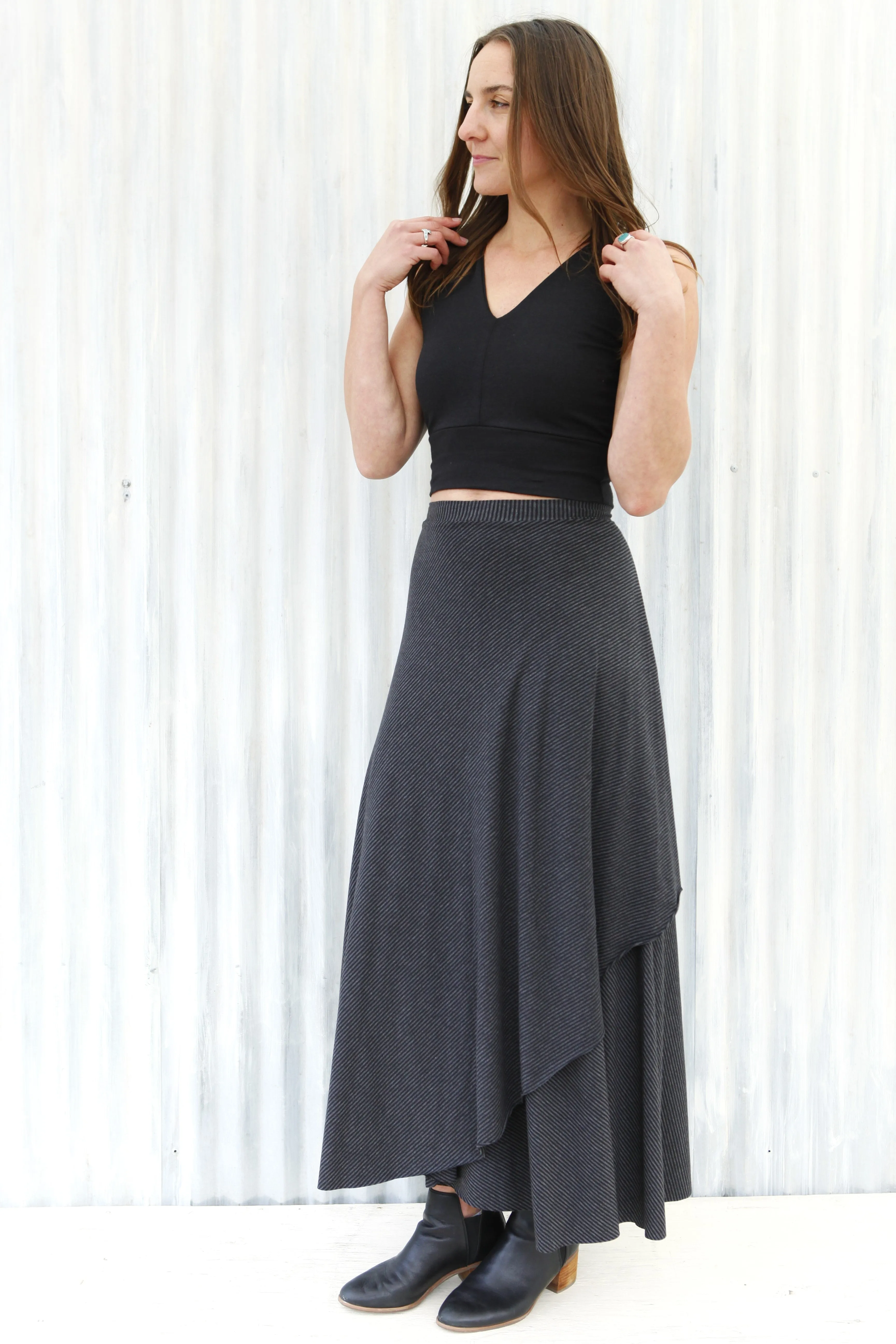 Granite Stripe Wrap Skirt