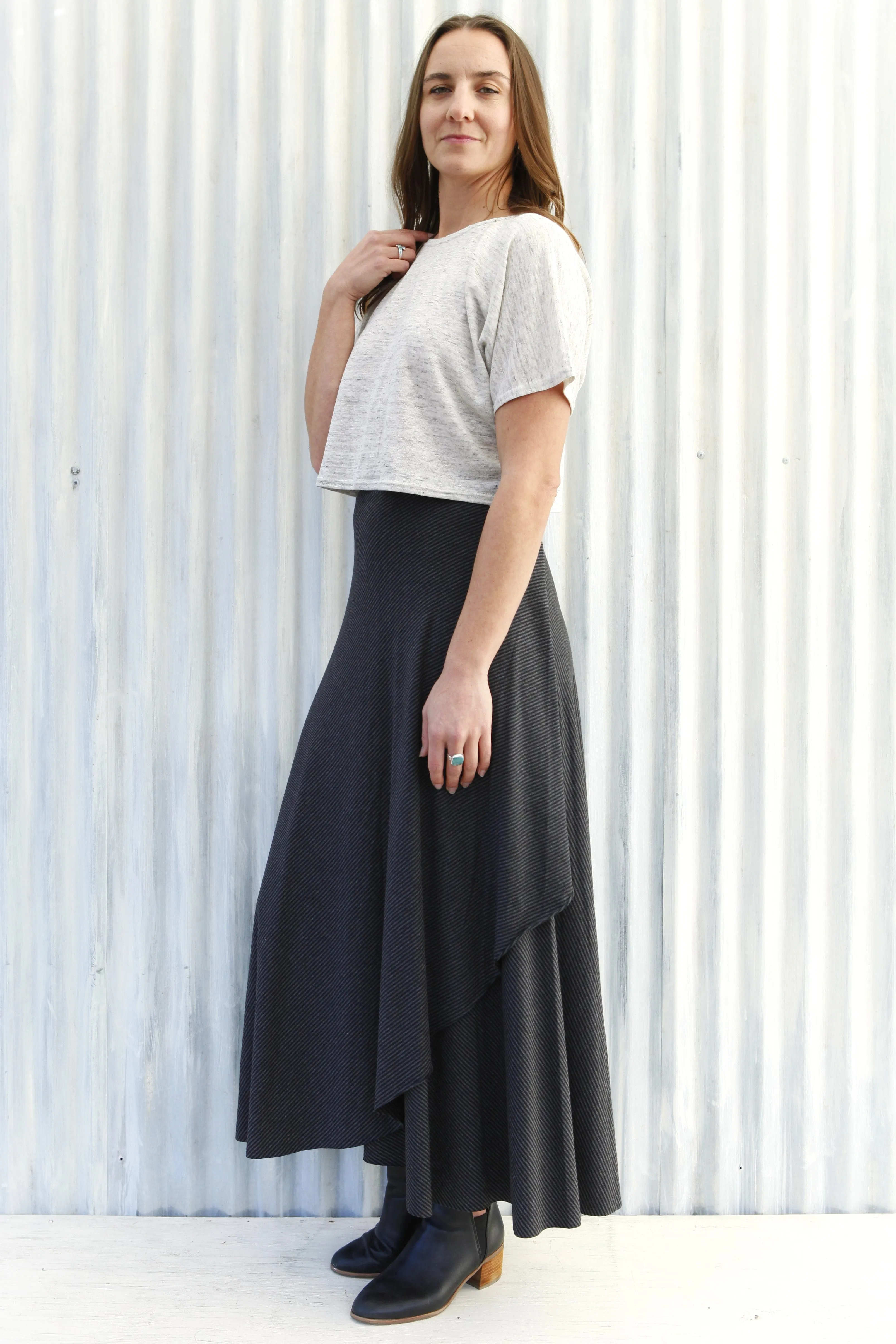 Granite Stripe Wrap Skirt