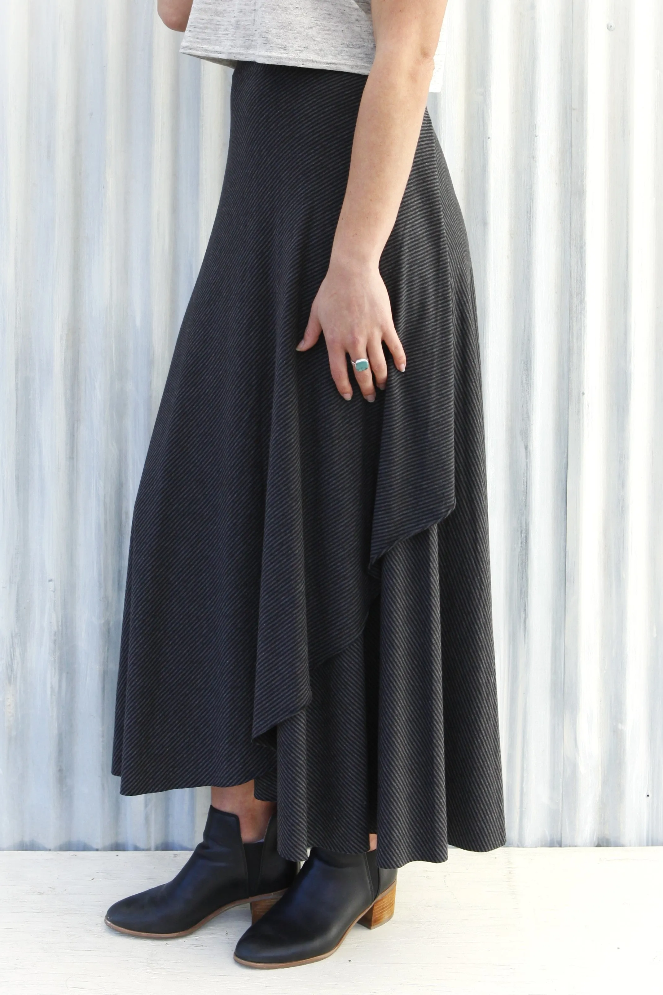 Granite Stripe Wrap Skirt