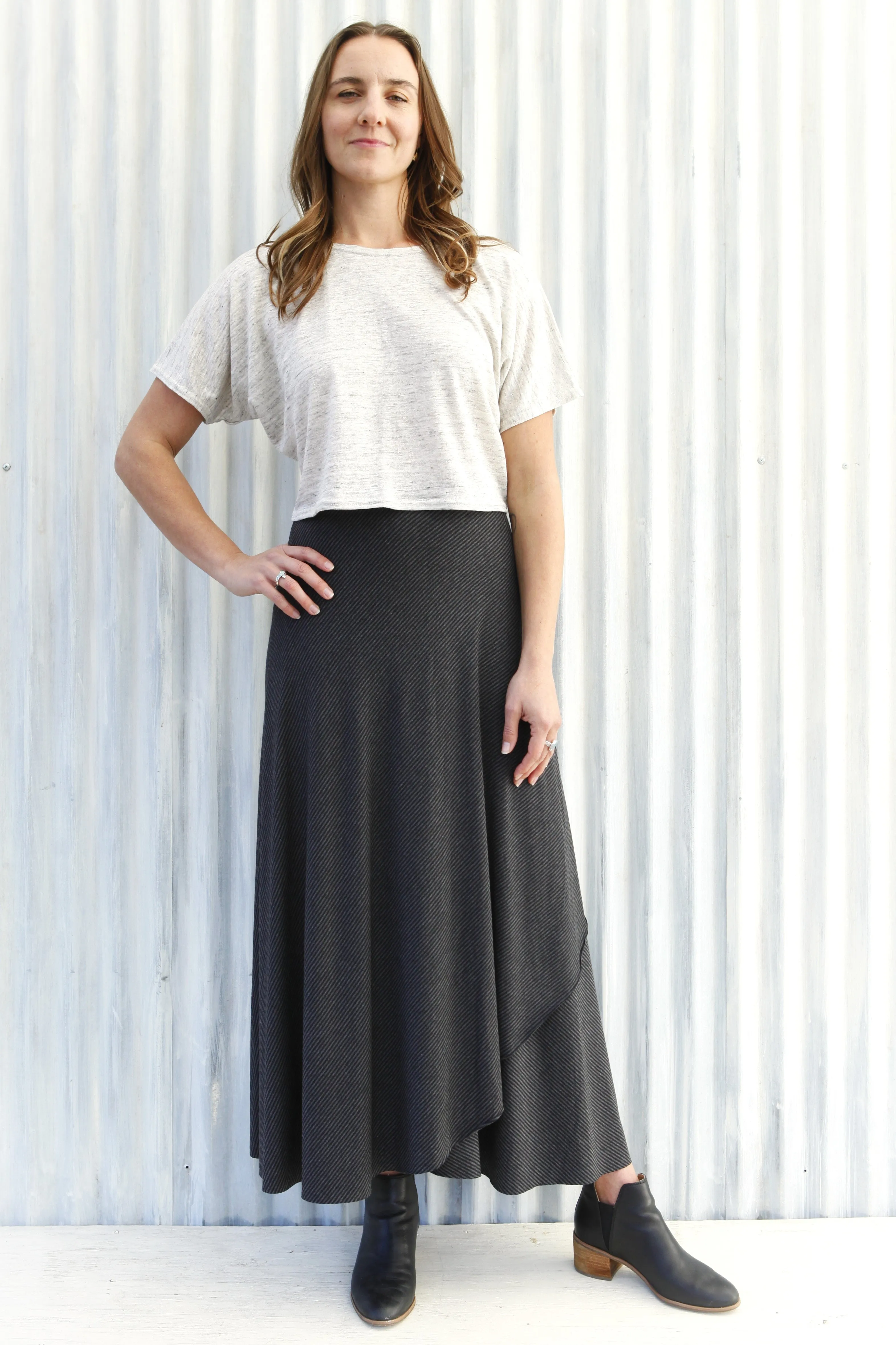 Granite Stripe Wrap Skirt