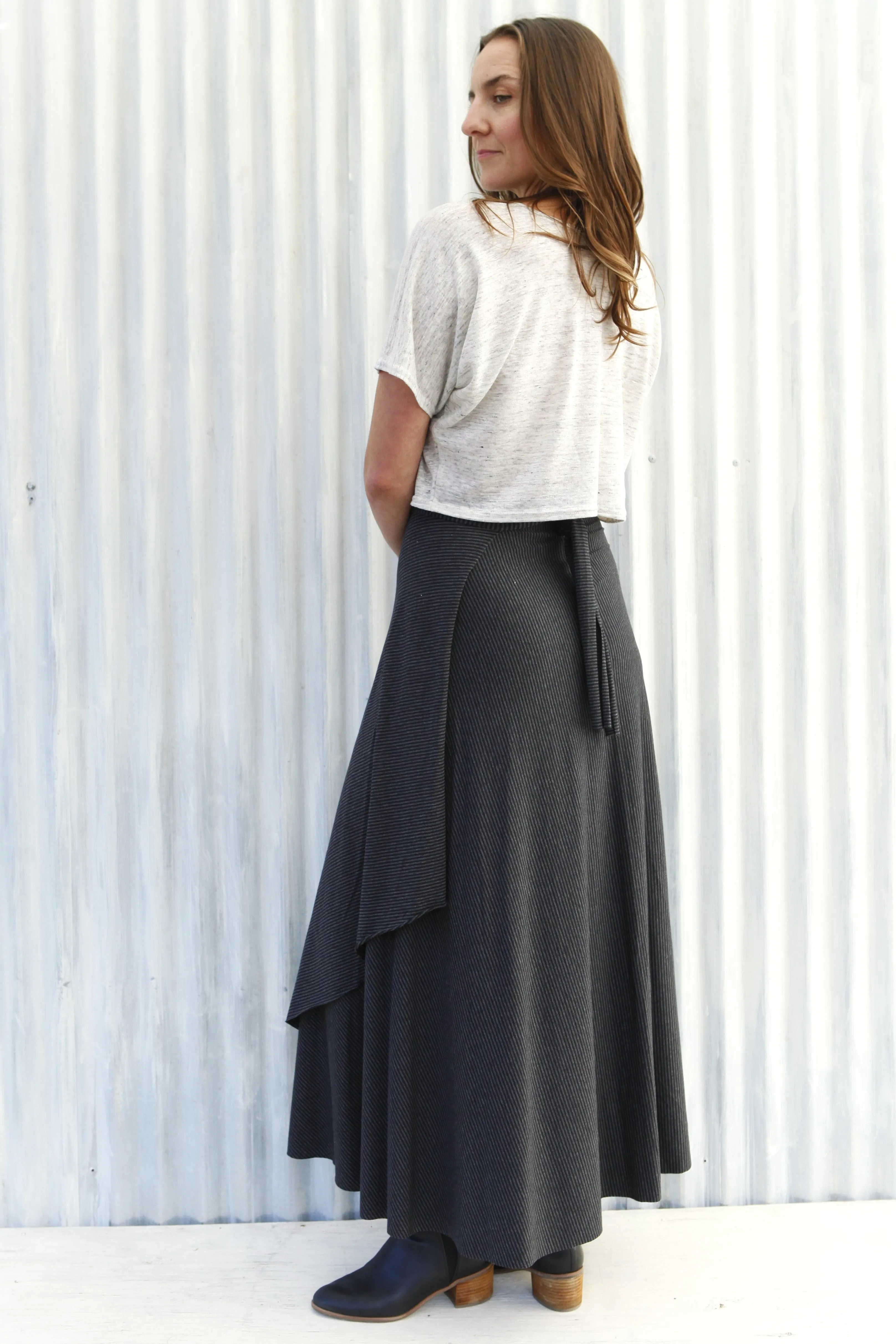 Granite Stripe Wrap Skirt