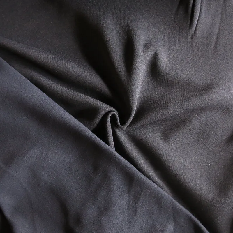 Heathered Black/Brown Powerstretch Fleece Knit Fabric