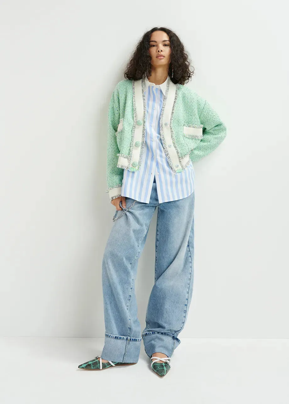 Hoola Cropped Tweed Cardigan