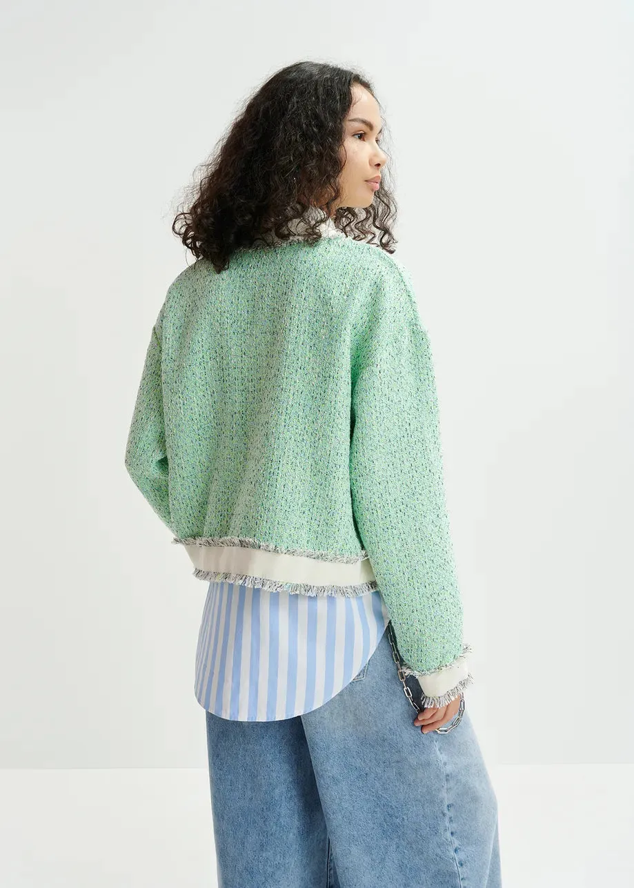 Hoola Cropped Tweed Cardigan