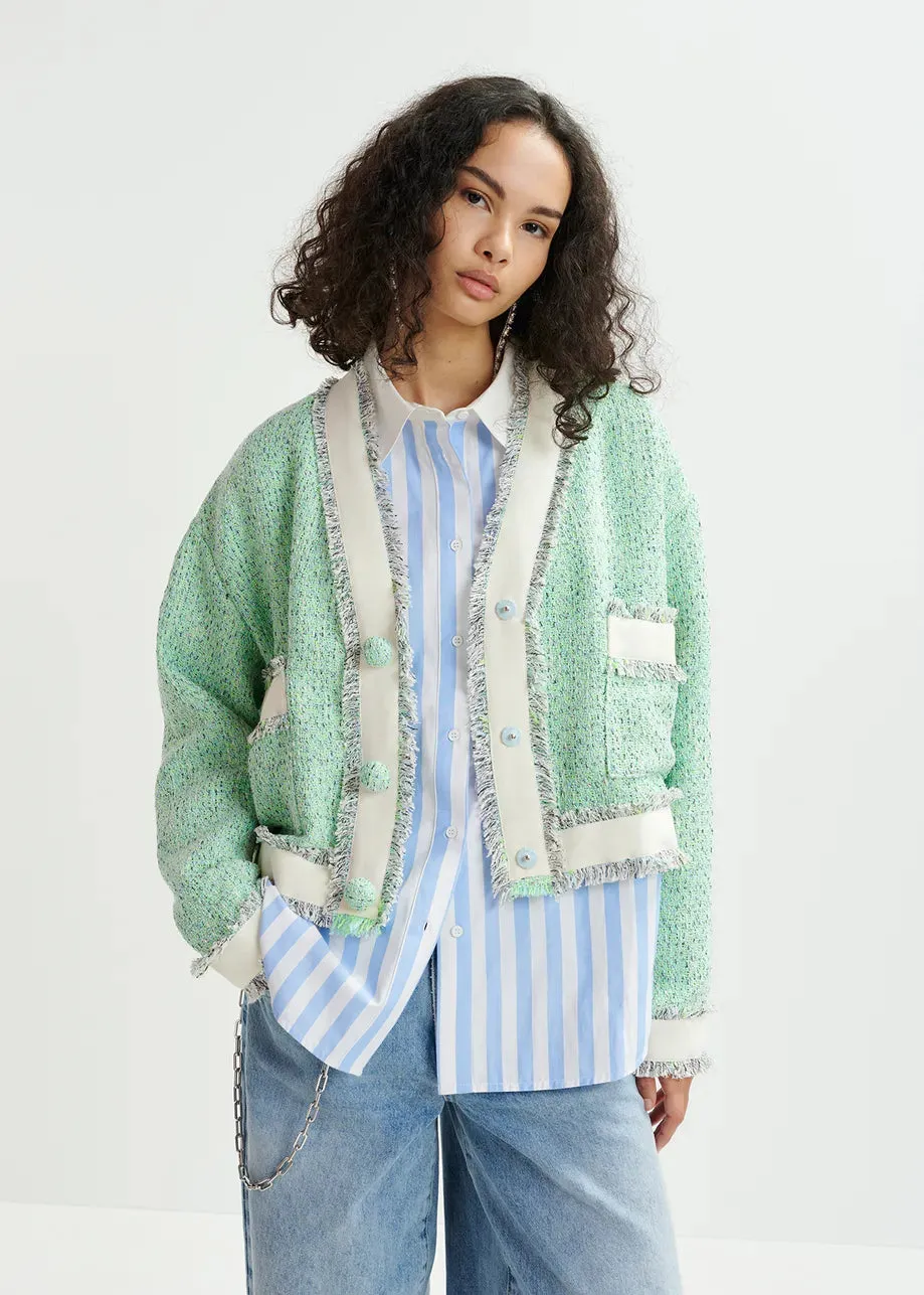 Hoola Cropped Tweed Cardigan