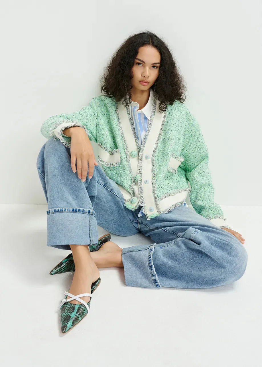 Hoola Cropped Tweed Cardigan