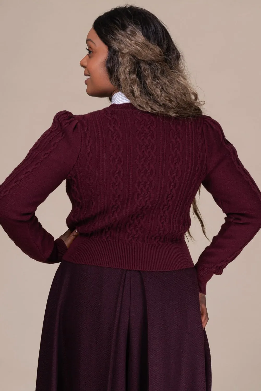 Ice Breaker Cardigan i 'plum'