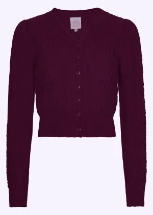 Ice Breaker Cardigan i 'plum'