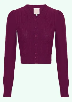 Ice Skater Cardigan i burgundy