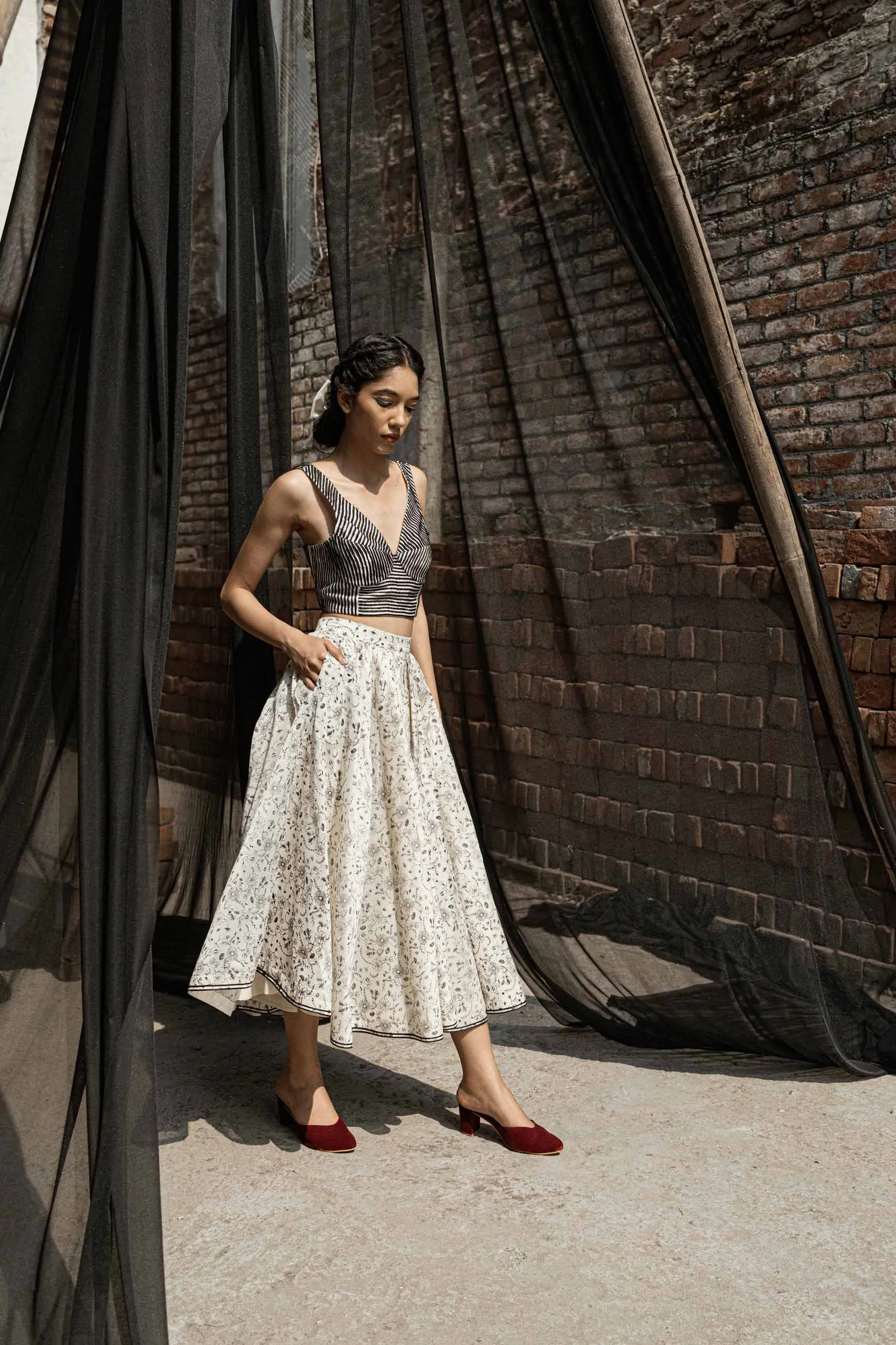 Ivory Chanderi Skirt