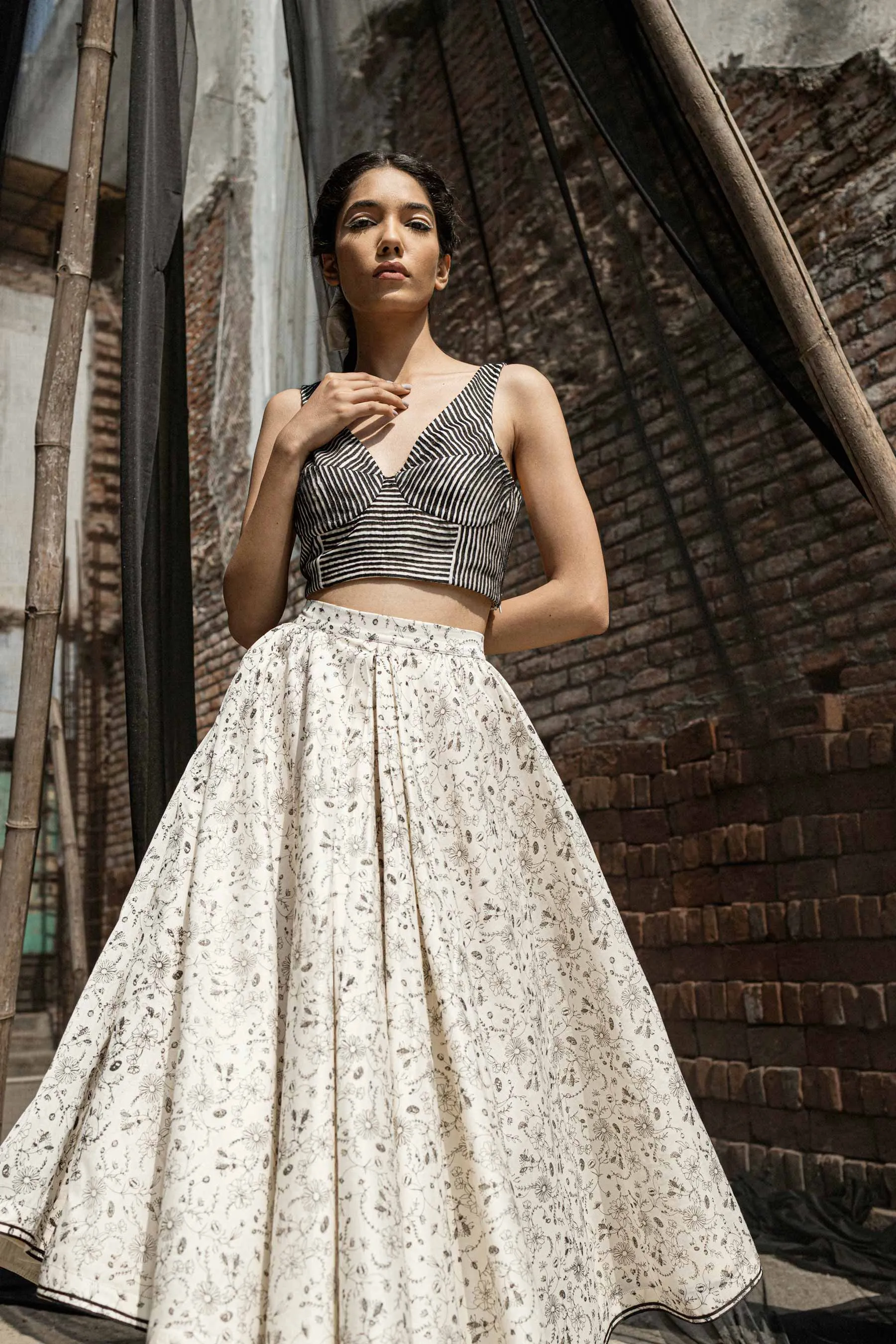 Ivory Chanderi Skirt