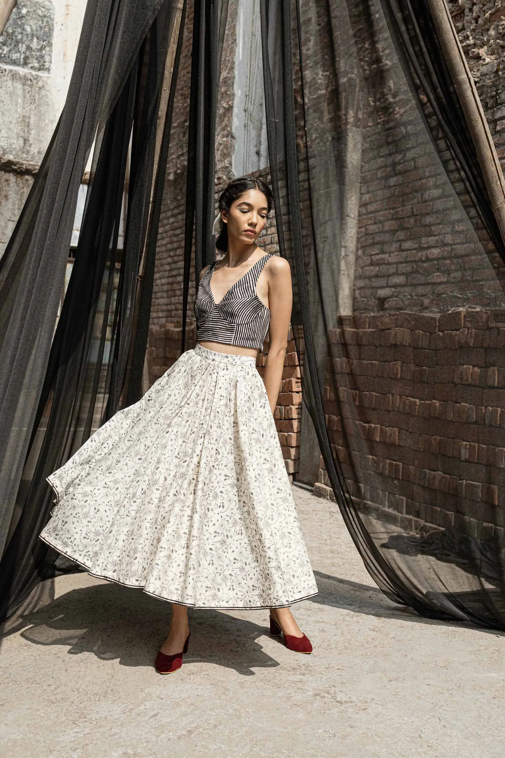 Ivory Chanderi Skirt