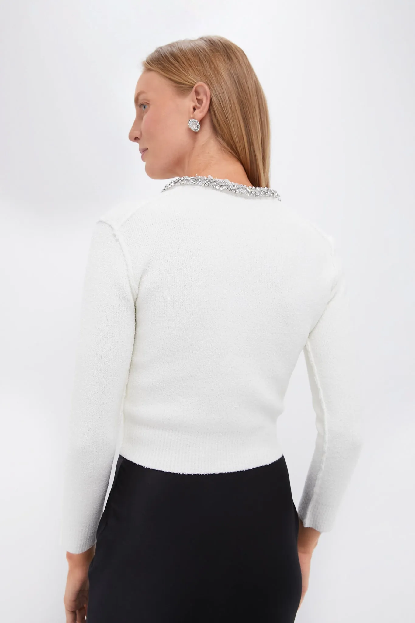 Ivory Lieghton Boucle Cardigan