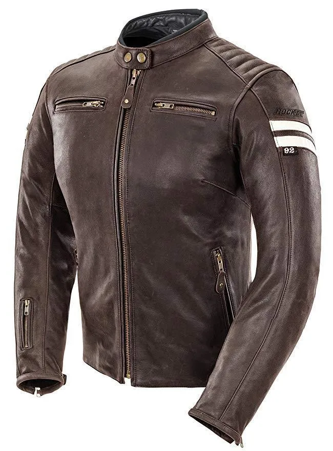 Joe Rocket Classic 92 Womens Brown/Cream Leather Jacket