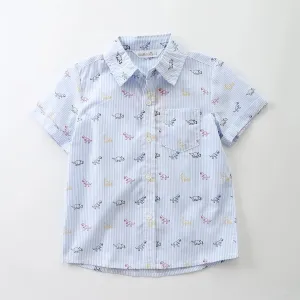 Junior Boys Dinosaur Print 100% Cotton Shirt