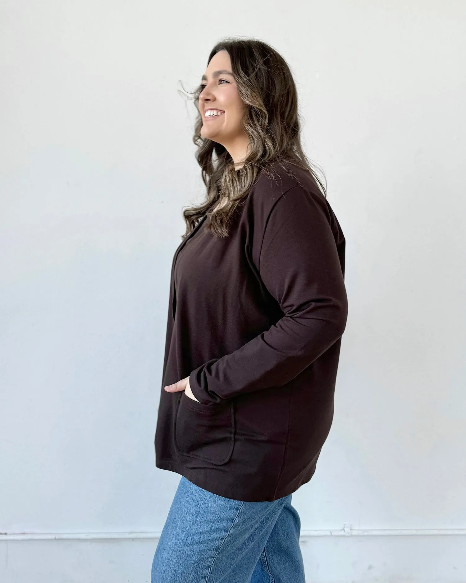 KAEDE cardigan in Chocolate Torte<br/>$39 (JUST ADD TO CART)