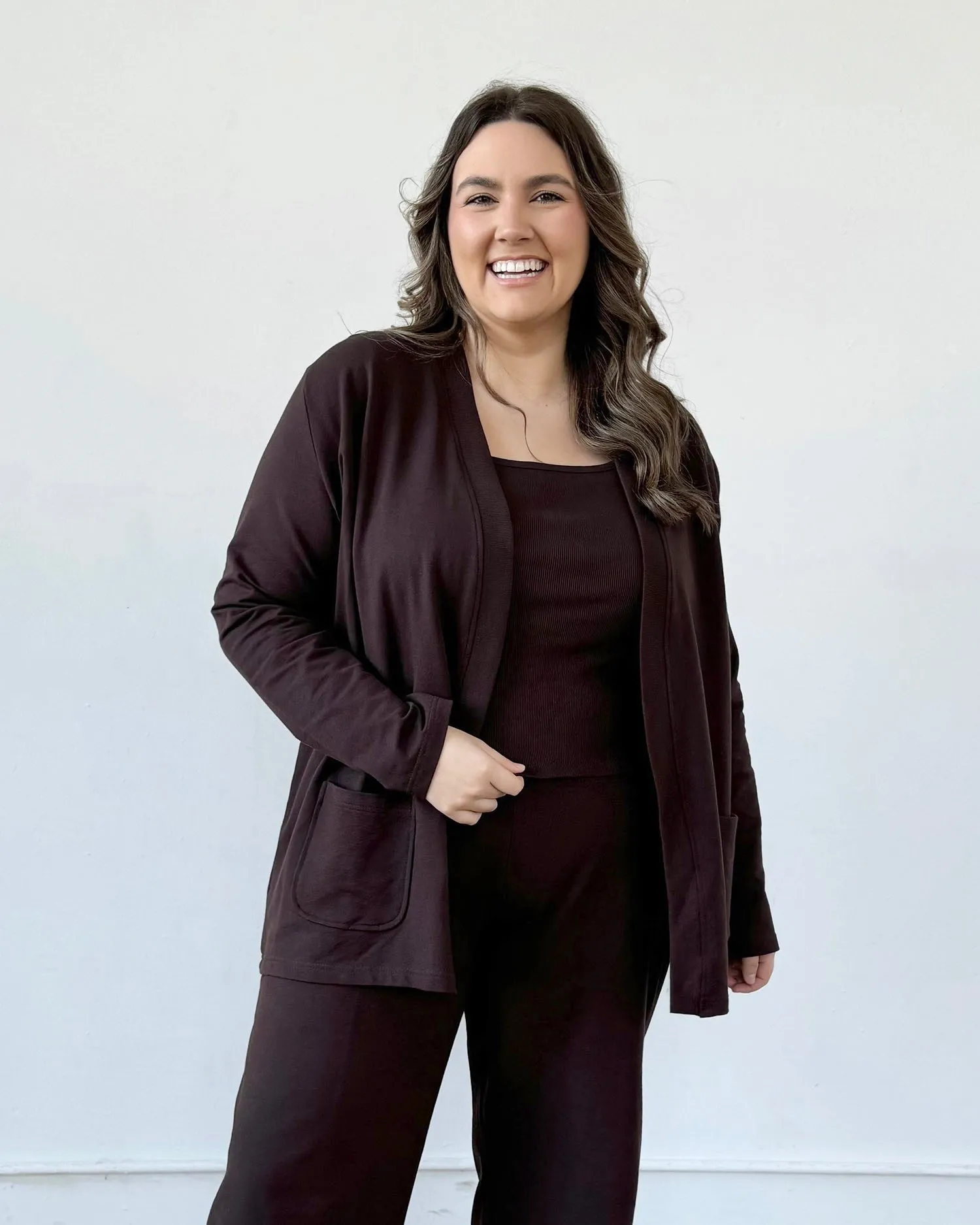 KAEDE cardigan in Chocolate Torte<br/>$39 (JUST ADD TO CART)