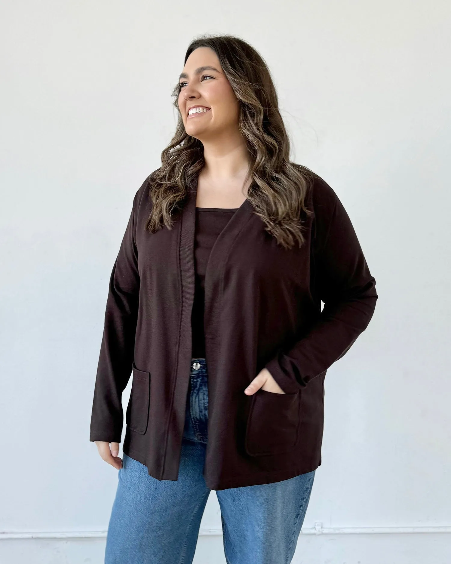 KAEDE cardigan in Chocolate Torte<br/>$39 (JUST ADD TO CART)