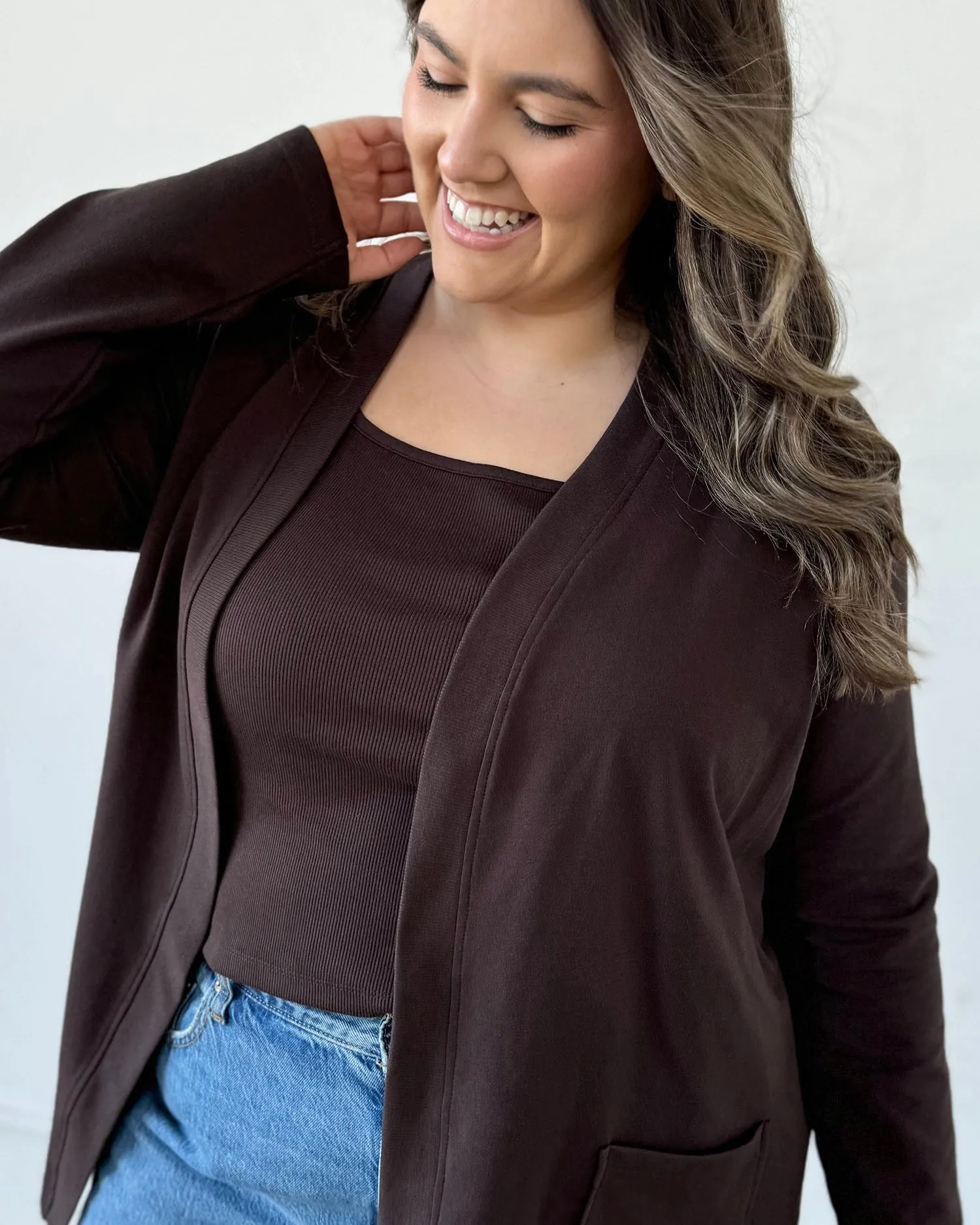 KAEDE cardigan in Chocolate Torte<br/>$39 (JUST ADD TO CART)
