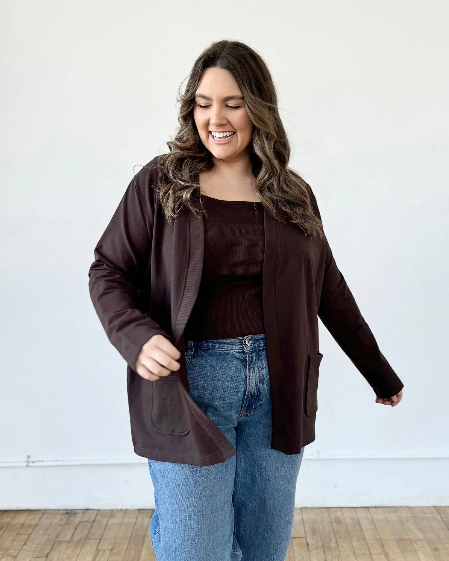 KAEDE cardigan in Chocolate Torte<br/>$39 (JUST ADD TO CART)