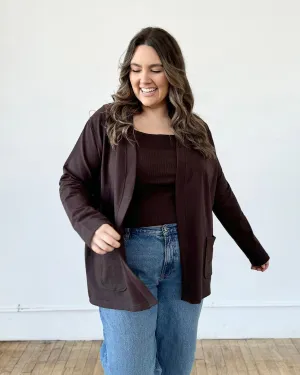 KAEDE cardigan in Chocolate Torte<br/>$39 (JUST ADD TO CART)