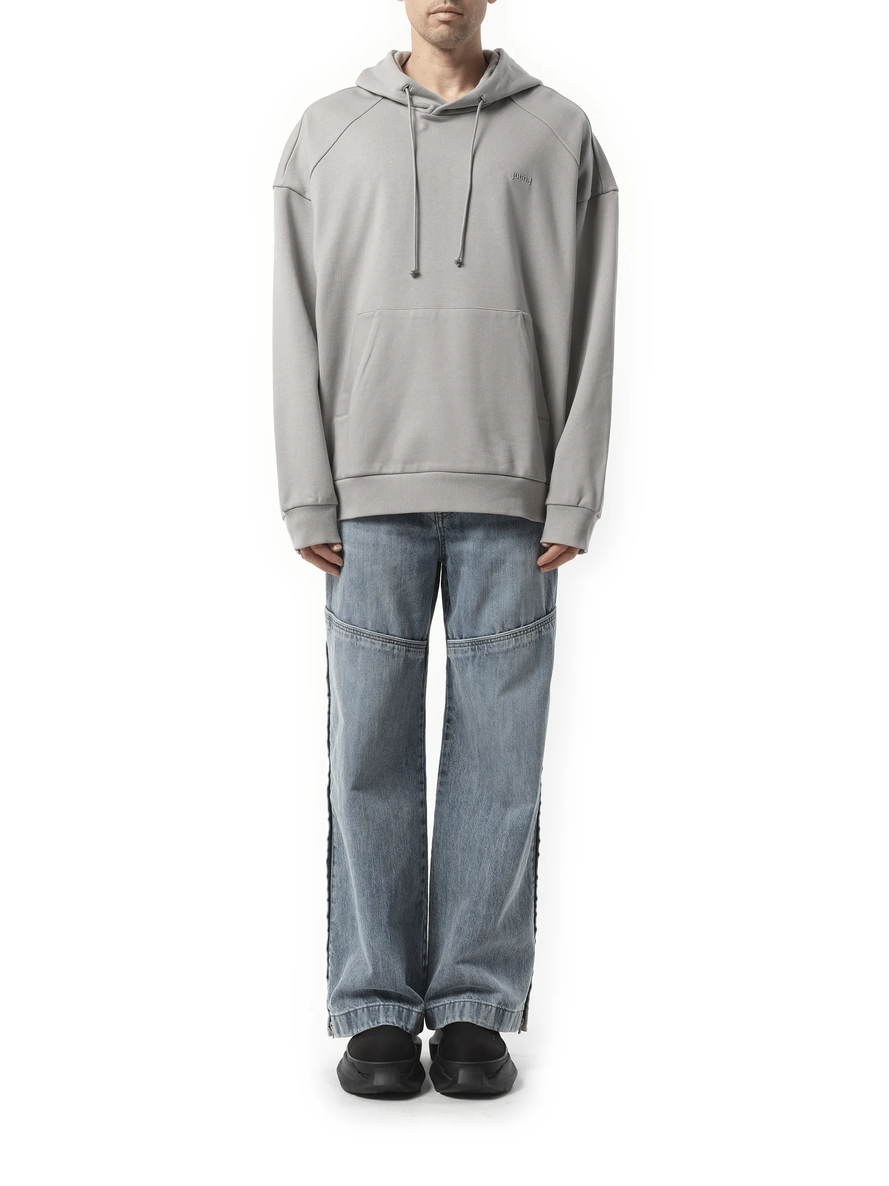 Kim Keever Flower Graphic Hoodie in Light Grey