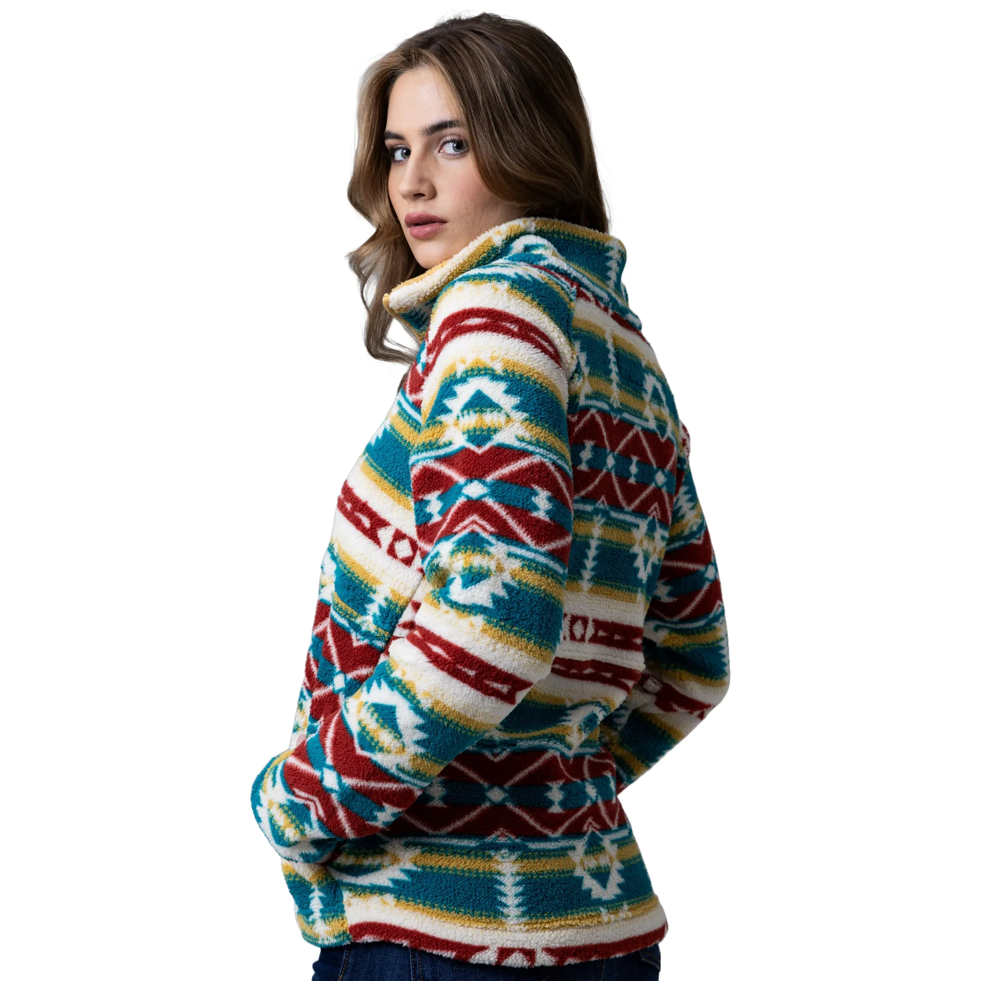 Kimes Ranch Ladies Roswell Polar Fleece Aztec Matcha Sweatshirt WSW0000003-MTCHA
