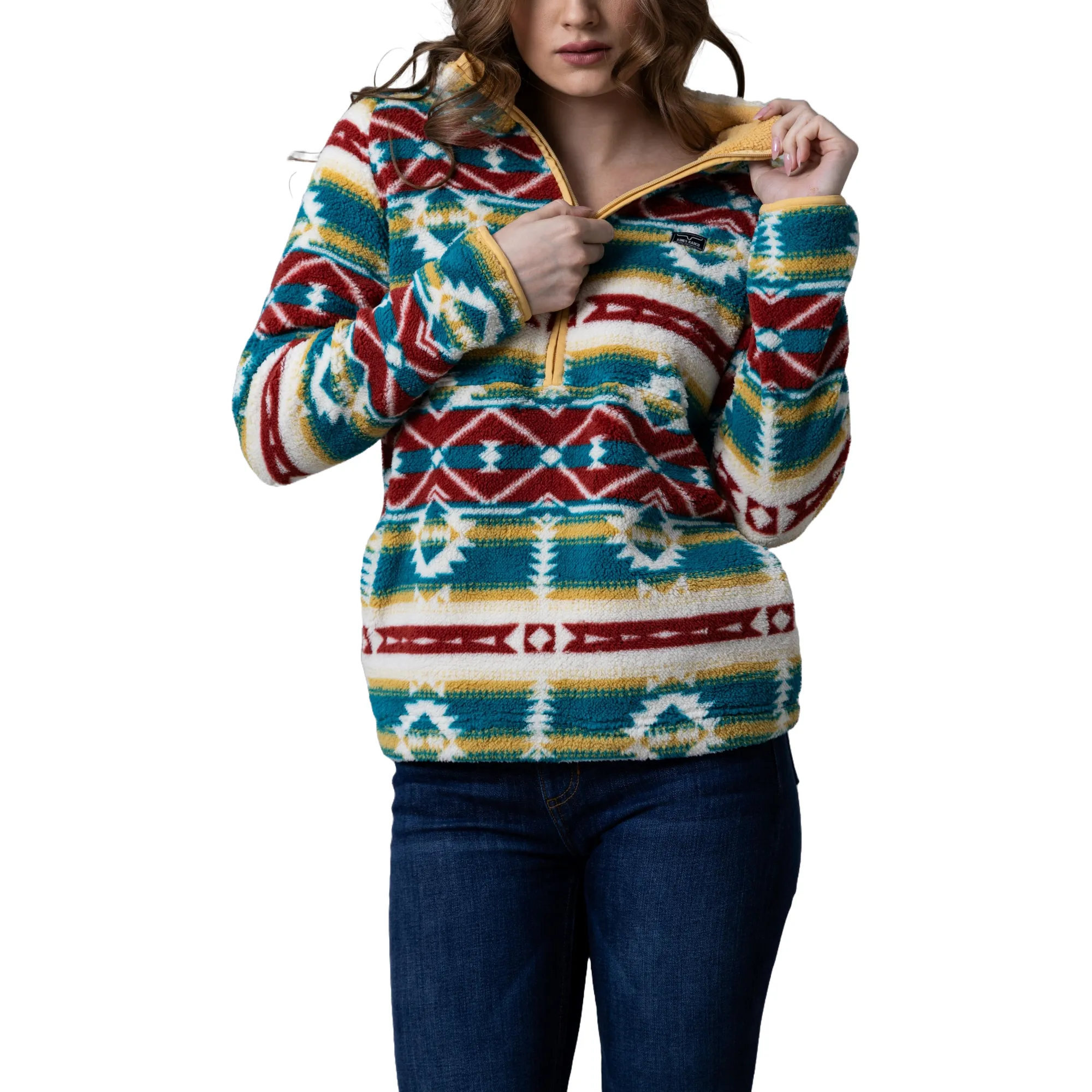 Kimes Ranch Ladies Roswell Polar Fleece Aztec Matcha Sweatshirt WSW0000003-MTCHA