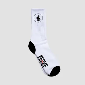 Lakai X Public Enemy Sniper Logo Socks White/Black