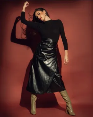 Leather Wrap Skirt