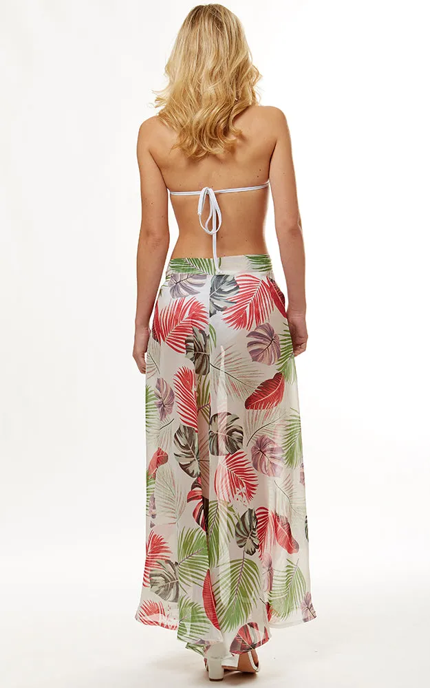 LOF1052 Tropical Leaf Beach Wrap Skirt