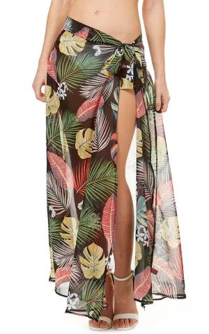 LOF1052 Tropical Leaf Beach Wrap Skirt