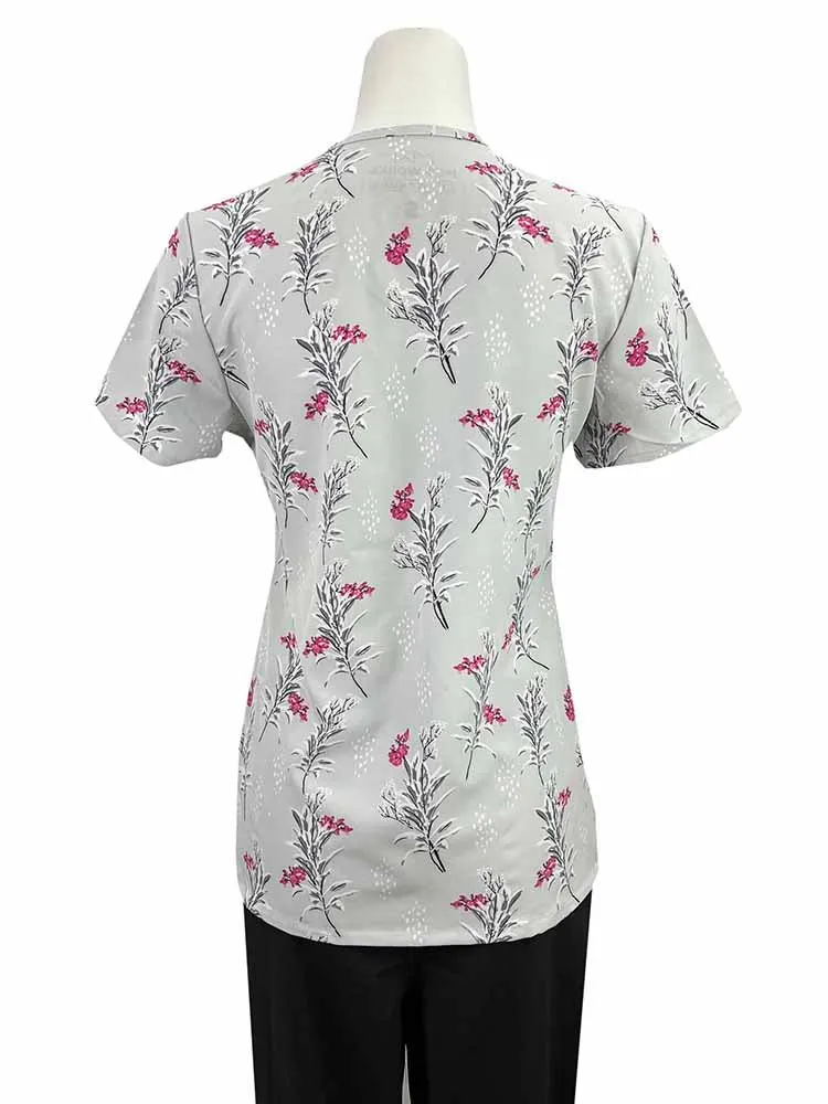 Luv Scrubs by MedWorks Women's Print Scrub Top | Winter Pleasure