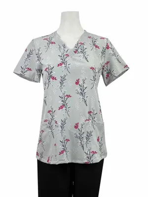 Luv Scrubs by MedWorks Women's Print Scrub Top | Winter Pleasure
