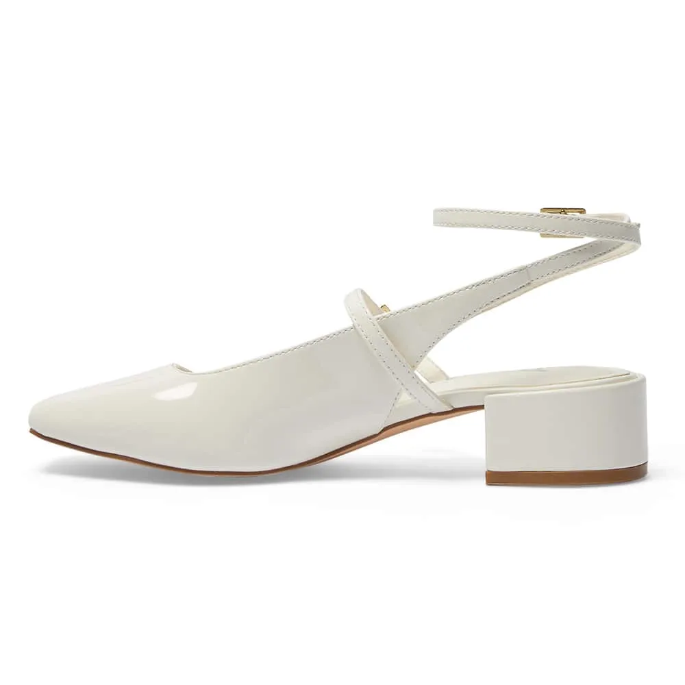 Melody Heel in Bone Patent