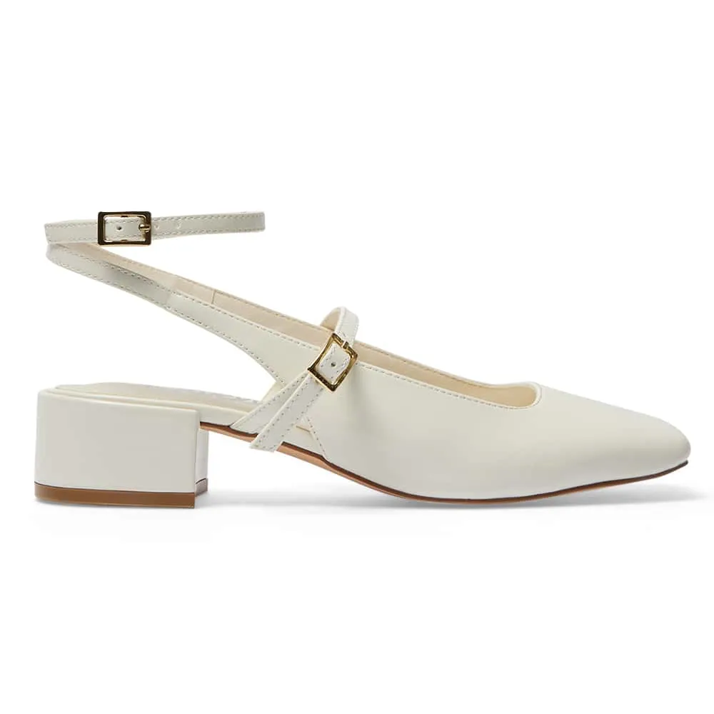 Melody Heel in Bone Patent
