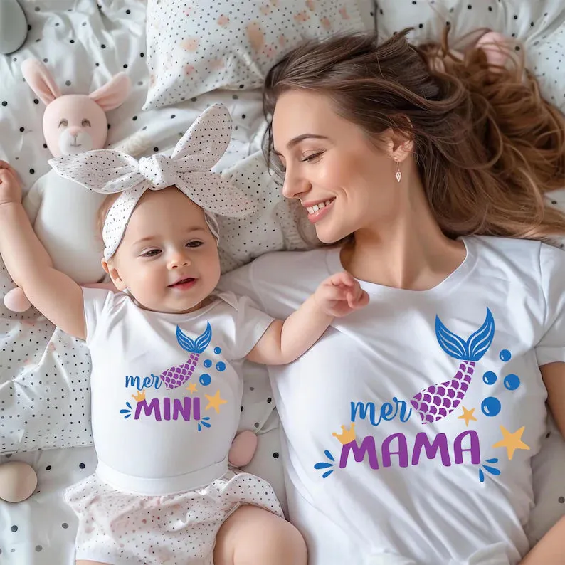 Mer Mama Mer Mini T-shirt - Matching Mermaid Set