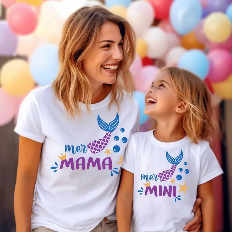 Mer Mama Mer Mini T-shirt - Matching Mermaid Set