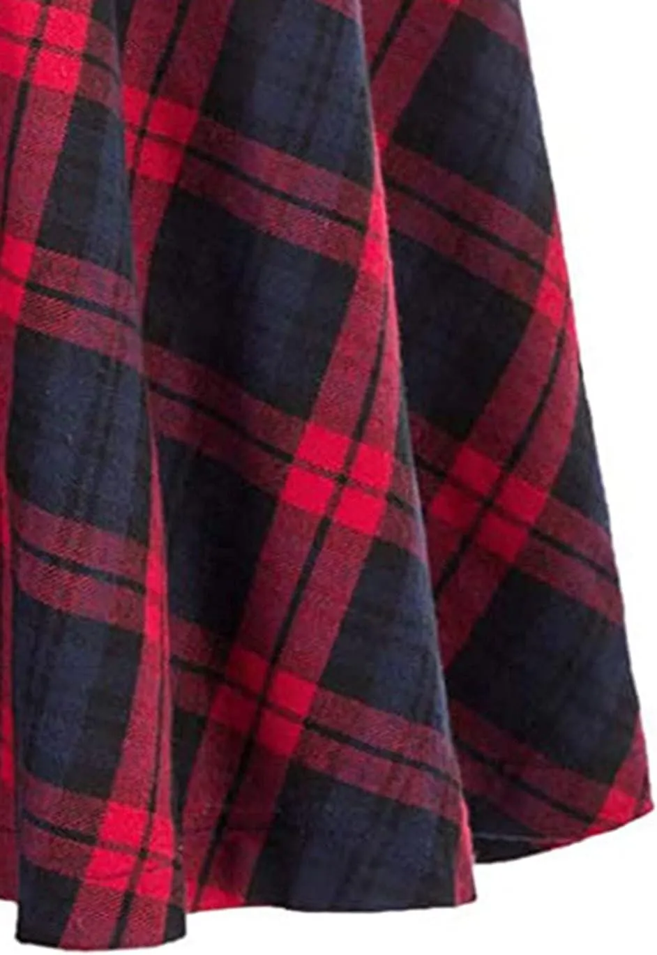Midi Skirts for Women High Waist Pleated A line Skirt Button Wrap Plaid Graphics Long Skirts Summer Fashion Swing Maxi Skirt