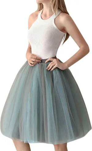 Midi Skirts for Women Womens Puffy Ballet Skirts Tutu Skirt Pleated Skirt Layer Mesh Skirt High Waist A-line