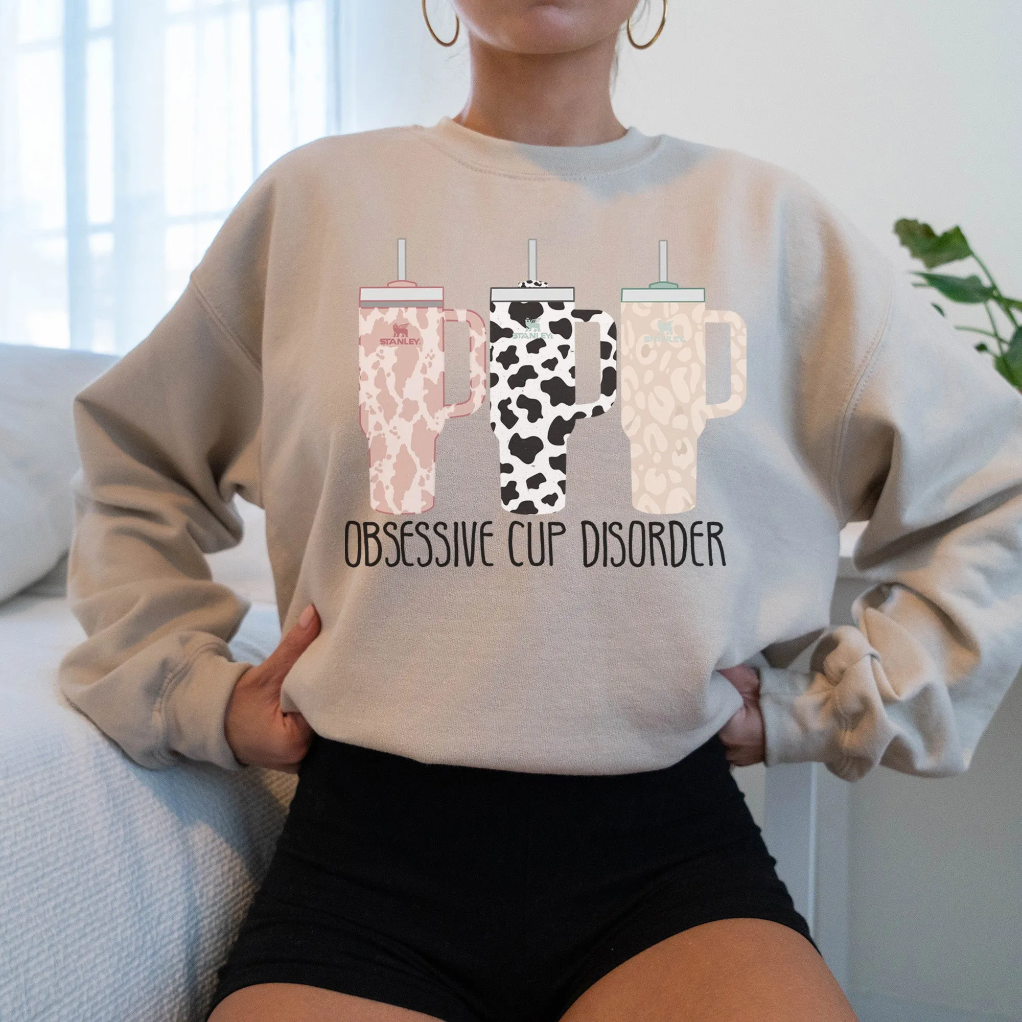 Obsessive Cup Disorder Sweatshirt - Cute Sweatshirt - Sizes Small to 5XL in Several Colors