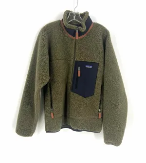 Patagonia Size M Olive/Black Paneled Sherpa Jackets Jacket