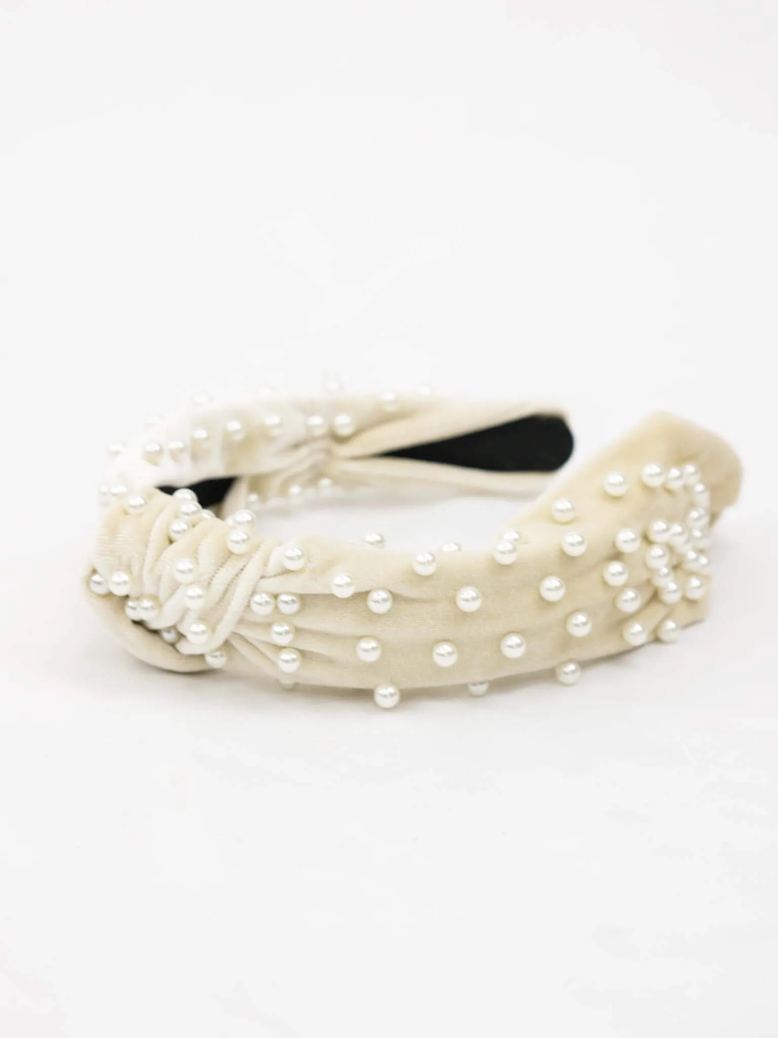 Pearl Velvet Knot Headband