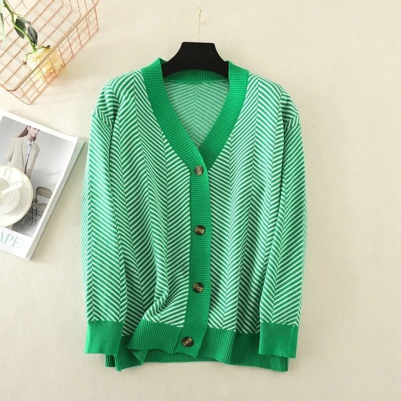 Pre Order:  Striped Long Sleeve Knit Sweater