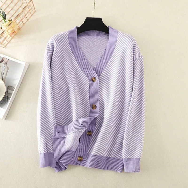 Pre Order:  Striped Long Sleeve Knit Sweater
