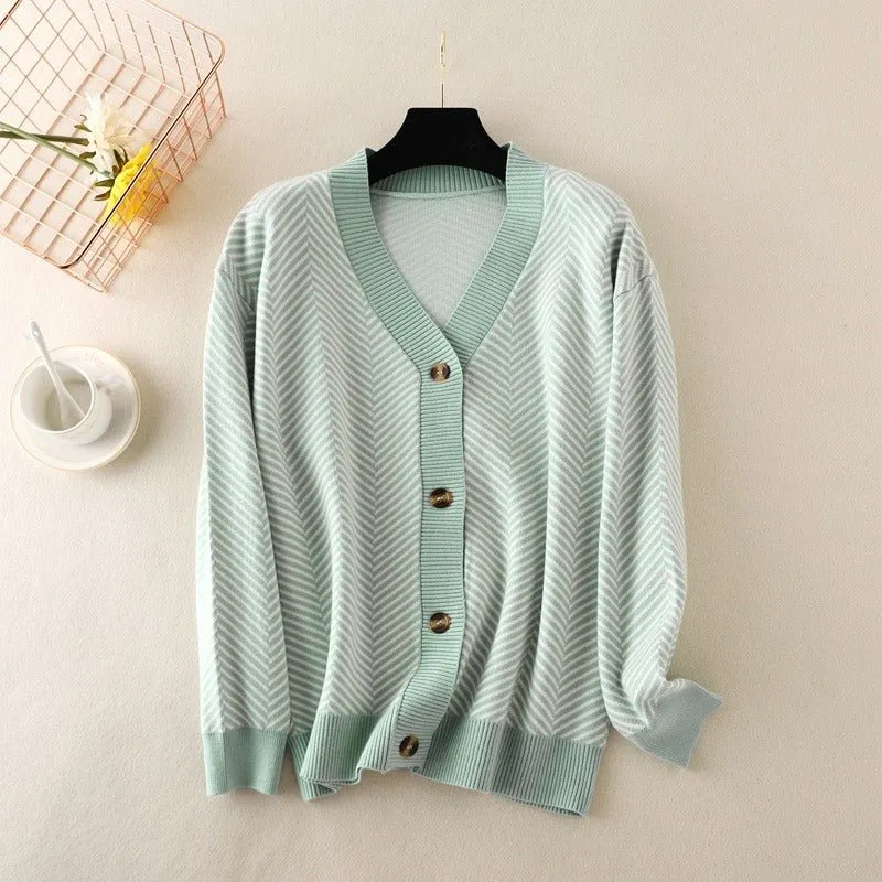Pre Order:  Striped Long Sleeve Knit Sweater