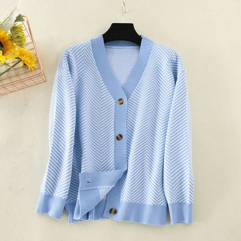 Pre Order:  Striped Long Sleeve Knit Sweater