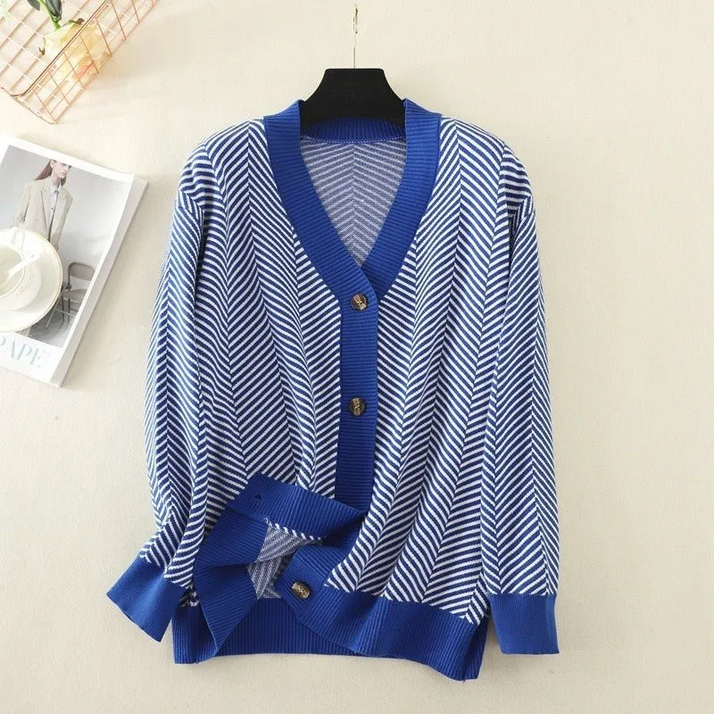 Pre Order:  Striped Long Sleeve Knit Sweater